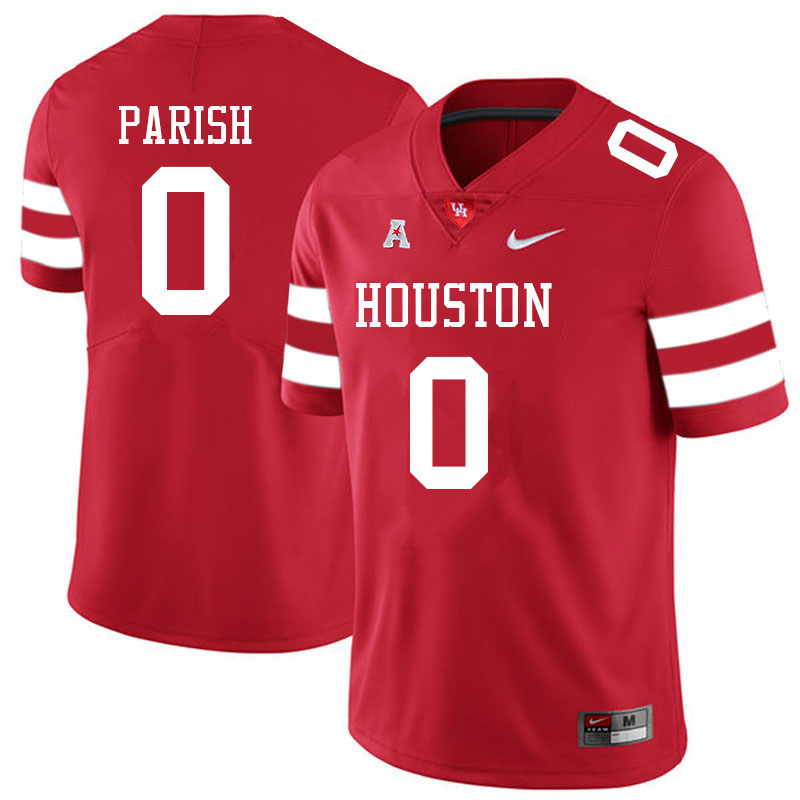 Men #0 Derek Parish Houston Cougars College Football Jerseys Sale-Red